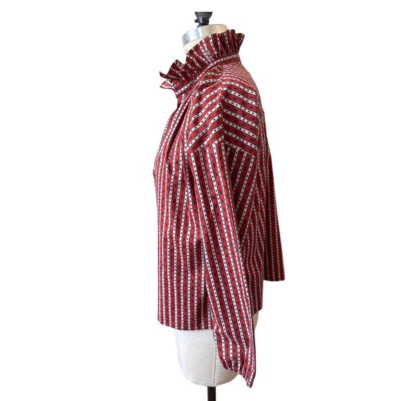 NWT Never A Wallflower Marrakesh Rust Beetle Scarab Print Blouse Size XS - Picture 4 of 6